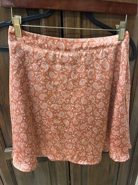 Dress Forum Orange Paisley Skater Skirt